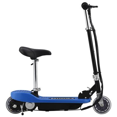Patinete Eléctrico Con Sillín 120 W Azul, Vidaxl