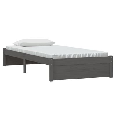 Estructura de cama individual madera de pino gris 90x190 cm