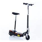 Homcom Patinete Plegable scooter con luz led manillar asiento ajustable 120w carga 50kg acero negro 1015 km 12kmh 81.5x37x96cm