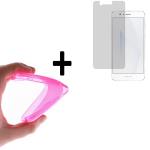 WoowCase | Funda Gel Flexible para [ Huawei Honor 8 ] [ +1 Protector Cristal Vidrio Templado ] Ultra Resistente contra Arañazos y Golpes Dureza 9H, PACK Carcasa Case Silicona TPU Suave Rosa