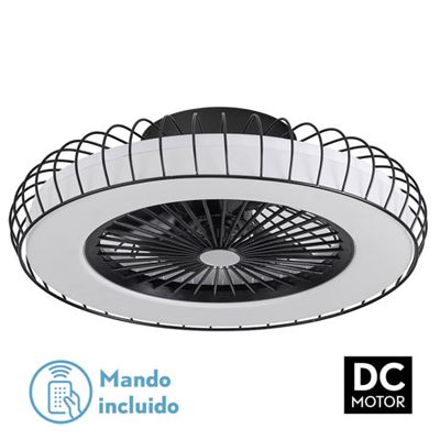 Ventilador De Techo Fabrilamp Led Albonez Regulable Con Control Remoto 72w 3cct 6120lm Ip20 Ø53cm Negro