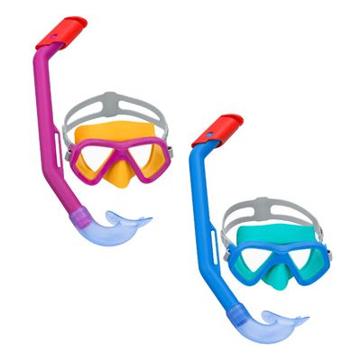 Gafas De Buceo Con Tubo Infantiles Bestway Azul Fucsia