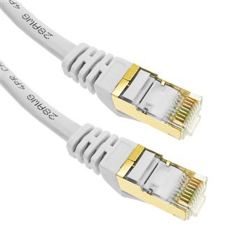 Cable de red ethernet 10 metros LAN SFTP RJ45 Cat.7 blanco - Cables de red  - Los mejores precios