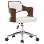 Silla oficina giratoria vidaXL madera curvada cuero sintético blanco 7,36Kg