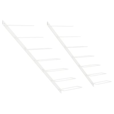 Botellero De Pared Para 7 Botellas 2 Unidades Vidaxl Metal Blanco