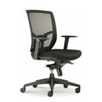 Silla de escritorio Euromof Chicago con Soporte Lumbar y Ruedas Blandas Negra