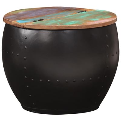 Vidaxl Mesa De Centro Madera Maciza Reciclada 53X43 Cm