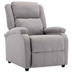 Sillón reclinable para TV de tela gris claro vidaXL