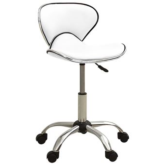 Silla de oficina vidaXL cuero sintético blanco - 1