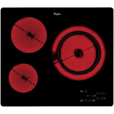 Placa Eléctrica Whirlpool Akt 807/bf 3 Zonas 60cm 5600w Negro