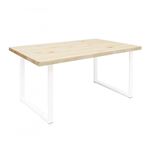 Mesa de comedor manila tapa madera y patas en blanco