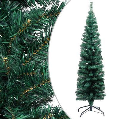 Árbol de Navidad artificial vidaXL estrecho y soporte PVC verde 120 cm