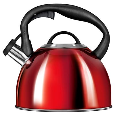 Tetera Con Silbato hervidor de agua 3 l acero diseño vintage smile mcn13c1 rojo retro todo tipo cocinas inoxidable mango tacto