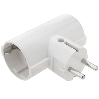 BeMatik Clavija Enchufe Doble schuko de Color Blanco 220VAC con Interruptor