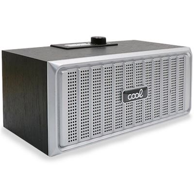 Cool Negro Altavoz Universal Música Bluetooth Retro (20W) Madera Frontal Plata