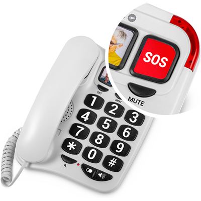 Teléfono fijo mayores SPC Comfort Numbers 2, teclas grandes, gran volumen -  Teléfono bi-bloque con cable sin contestador - Los mejores precios
