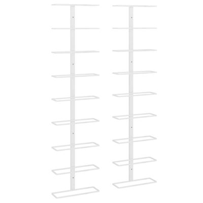 Botellero De Pared Para 9 Botellas 2 Unidades Hierro Vidaxl Blanco