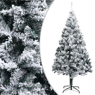 Árbol de Navidad artificial con nieve vidaXL PVC verde 210 cm