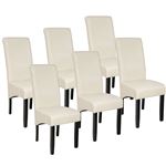 Conjunto de 6 sillas de comedor ergonómicas, Crema