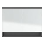 Armario de espejo de baño vidaXL MDF gris 80x15x60cm