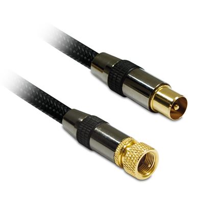 Cable Metronic Coaxial F Macho / Tv 9,52mm Macho - Negro