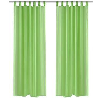 Conjunto de 2 Cortinas verdes transparentes 140 x 225 cm - 1