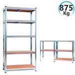 Estantería Modular Galvanizada con 5 Baldas Ajustables 180x90x40cm 875Kg GH91