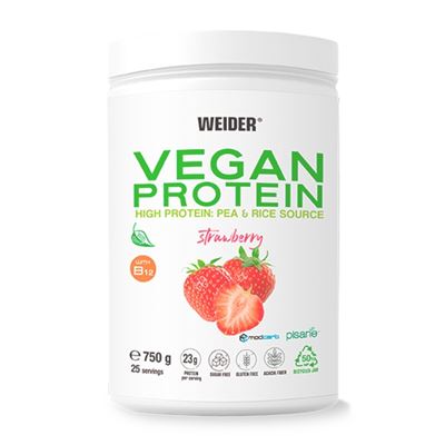 Weider - Vegan Protein 750 G - Proteínas De Guisante (pisane C9) Y Arroz De Alta Calidad - Sabor Fresa