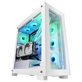 Caja Custom E-ATX Mars Gaming MC-XP, Doble Ventana Cristal Templado,  Soporte Refrigeración Líquida Completo, PCIs Verticales, USB 3.0, Blanco -  Caja PC - Los mejores precios