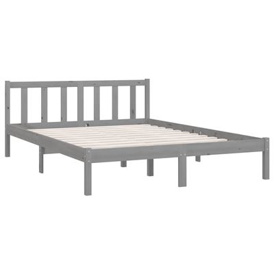 Estructura de cama de madera maciza de pino gris 160x200 cm