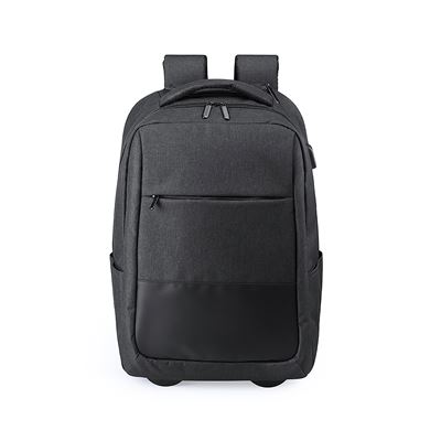 Mochila Trolley Dam Conexión Usb Bolsillo Acolchado Para Portátil Cintas Acolchadas Negro
