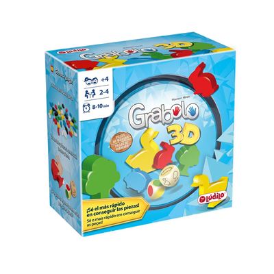 Lúdilo – Grabolo 3D, Educativo para Jugar en Familia, Mesa para niños, Figuras 3D, Agilidad Mental, Juego Habilidades cognitivas de Madera, 2-6 Jugadores, 10 Min.