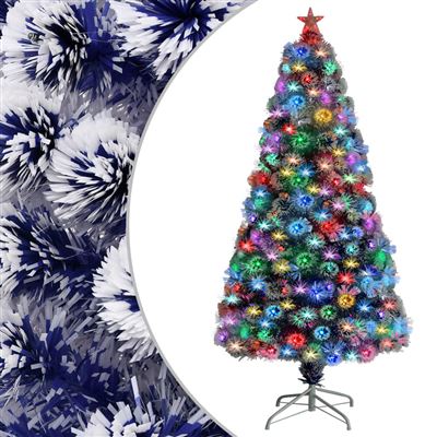 Árbol de Navidad artificial vidaXL LED fibra óptica blanco azul 120 cm