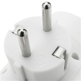 Multiplicador adaptador de clavija enchufe schuko triple blanco - Cablematic