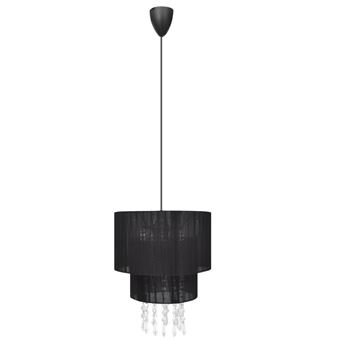 Lámpara de techo vidaXL, colgante negra con cristales