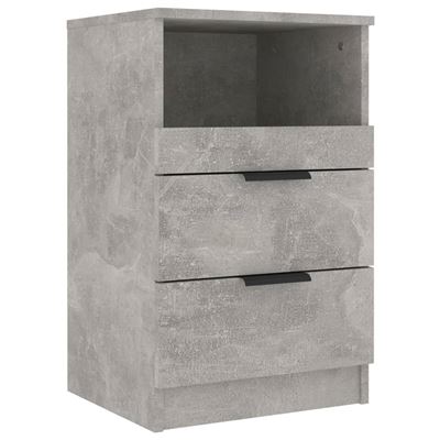 Vidaxl Gris Mesita De Noche Madera Contrachapada Hormigón 13,3Kg