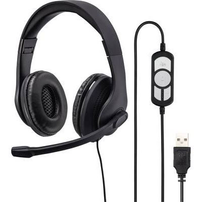 Cascos Hs-usb300 Para Pc Y Oficina Hama Estéreo Negro
