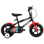 Bicicleta para niños vidaXL 12 pulgadas negro y rojo