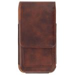 Funda Ri?onera Vertical de piel auténtica Universal Smartphone XL - Marrón