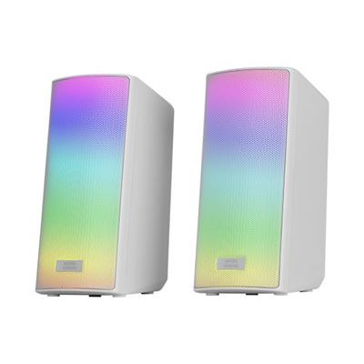 Mars Gaming Blanco Altavoces Bluetooth 5.3 15W Rgb Msrgb2, Procesador De Sonido Dsp, Frontal Total Mesh, Caja De Control, Jack De 3.5Mm Y Usb,