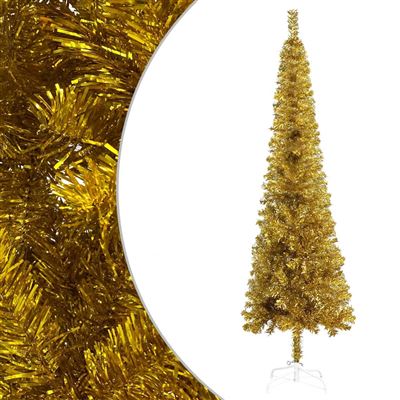 Árbol de Navidad delgado vidaXL dorado 120 cm