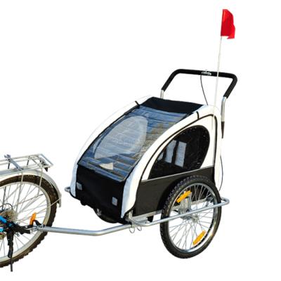 Remolque para niños Homcom blanco 142x85x105 cm acero tela oxford