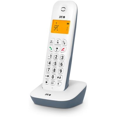 Teléfono Fijo Inalámbrico Spc Air Con Pantalla Iluminada, Identificador De Llamadas, Modo Eco - Blanco