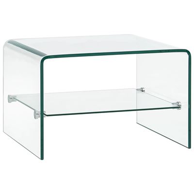Vidaxl Mesa De Centro De Vidrio Templado Transparente 50X45x33