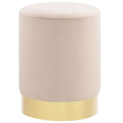 Vidaxl Dorado Taburete De Terciopelo Albaricoque Y