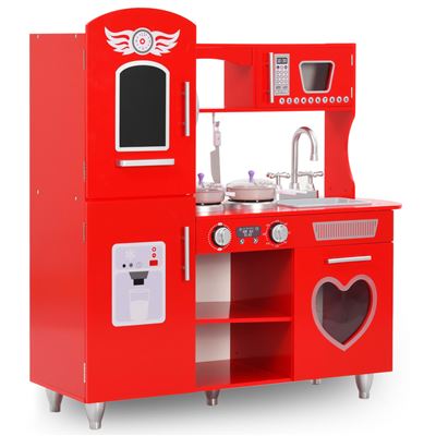 Cocinita De Juguete Vidaxl Mdf Roja 80x31x89 Cm