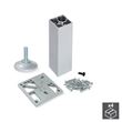 Emuca Kit pie nivelador para mueble, cuadrado, regulable 170-180 mm, Aluminio, Anodizado mate, 4 ud.