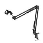 Soporte micrófono brazo articulado escritorio plegable Linq Negro