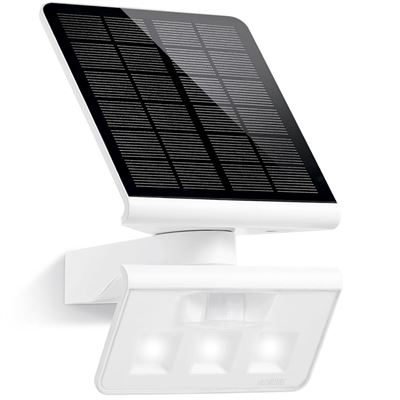 Steinel Xsolar Ls blanco solar led con 140° detector movimiento potencia 12 watt luminosidad 150 lm panel monocristalino acumulador litiohierro 2500 mah 671006 aplique exterior y sensor