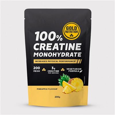 Gold Nutrition - Creatine Monohydrate 200 G - Potencia El Rendimiento Físico - Sabor Piña